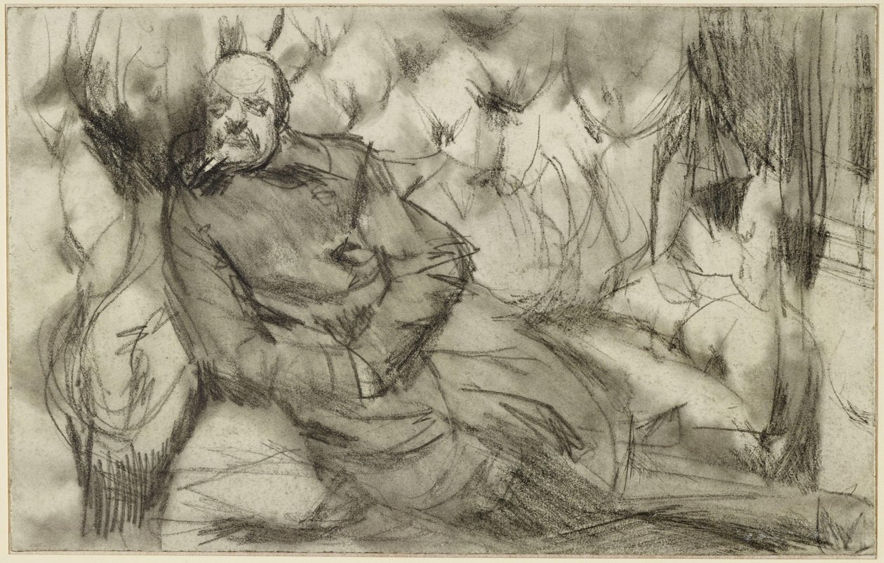 Sovende mann i togkupeen av Adolph Menzel
