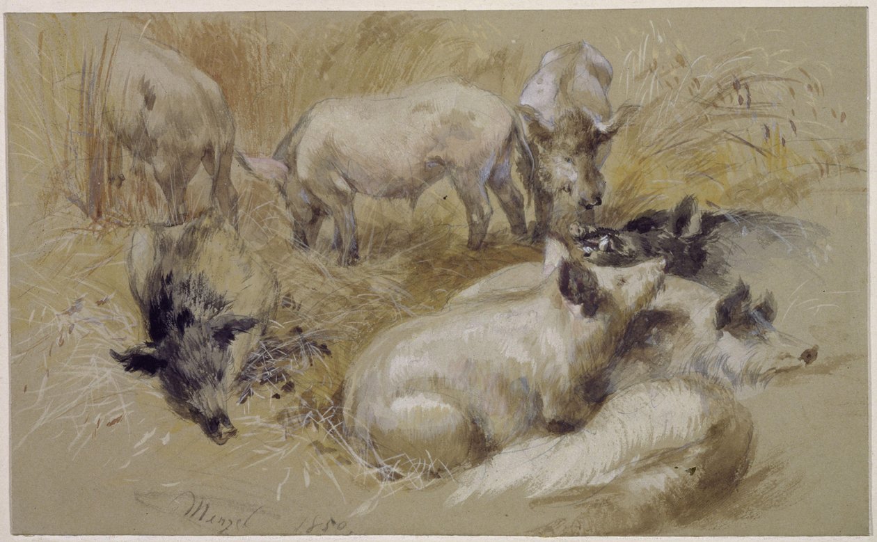 Griser i en kornåker av Adolph Menzel