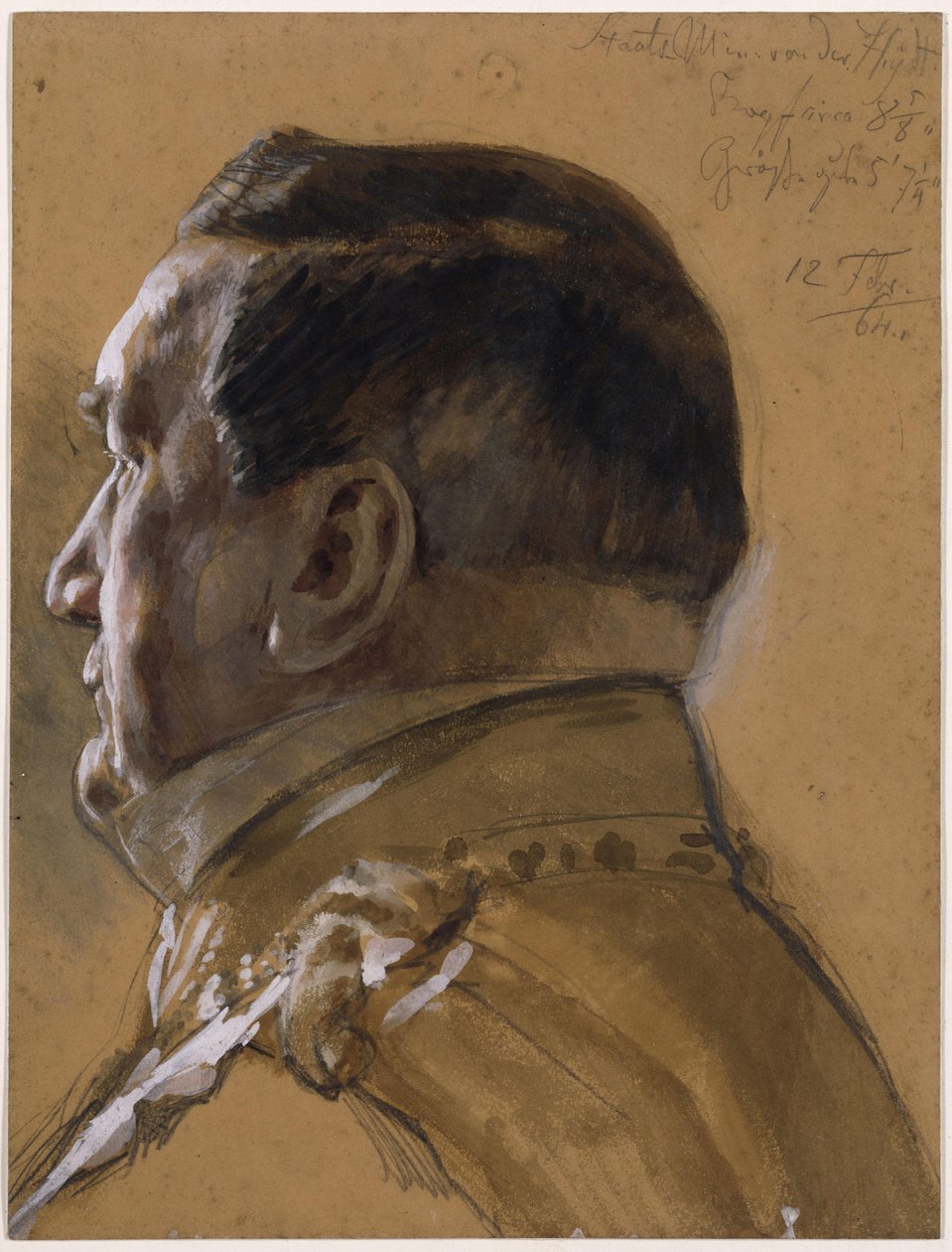 Statsminister von der Heydt. Studie til maleriet «Kroningen av Vilhelm I i Königsberg» av Adolph Menzel