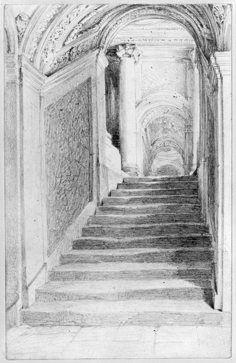 Berlins byslott - Trappeoppgang i Riddersalen (portal V) av Adolph Menzel