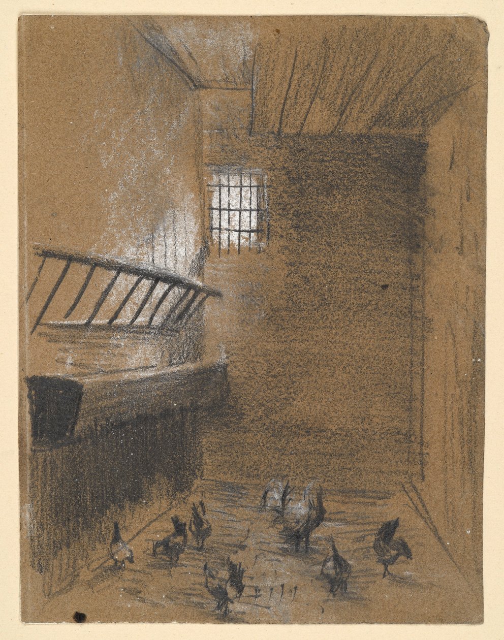 Stall med høner av Adolph Menzel