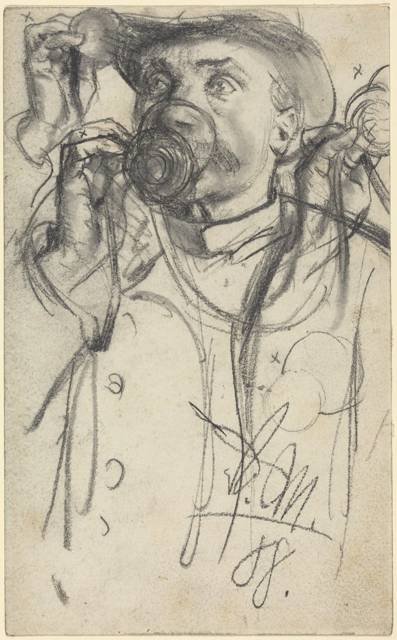 Studier av en mann som drikker av Adolph Menzel