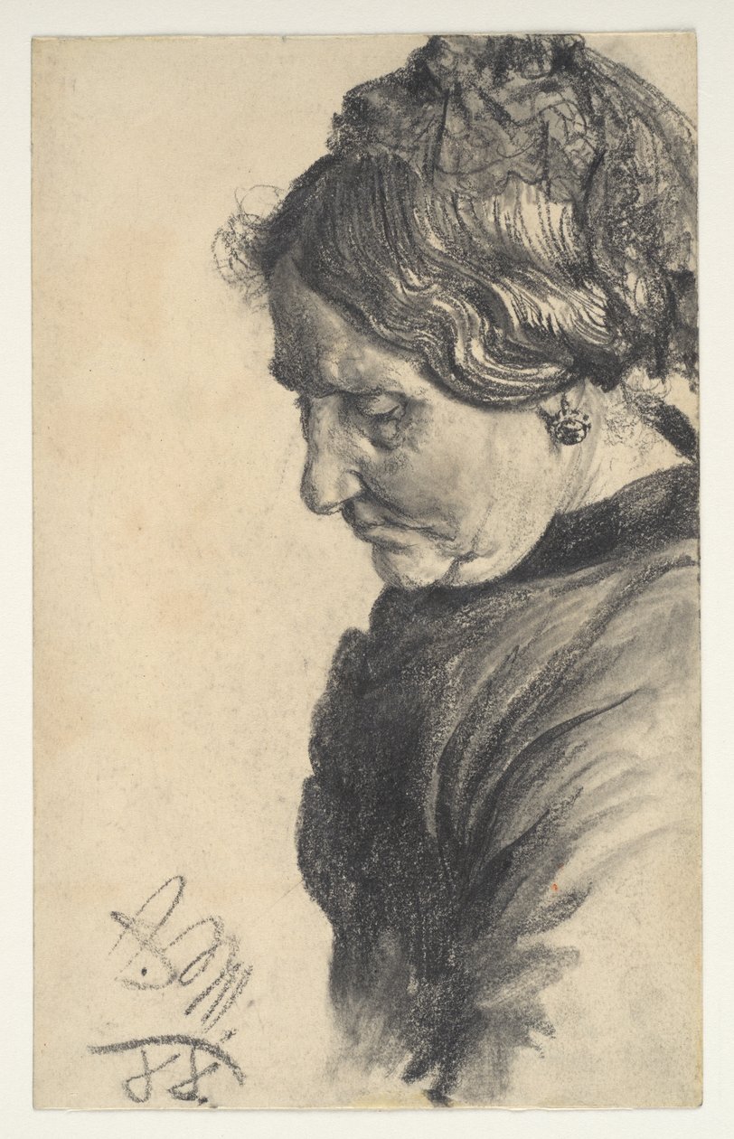 Studie av en kvinne av Adolph Menzel