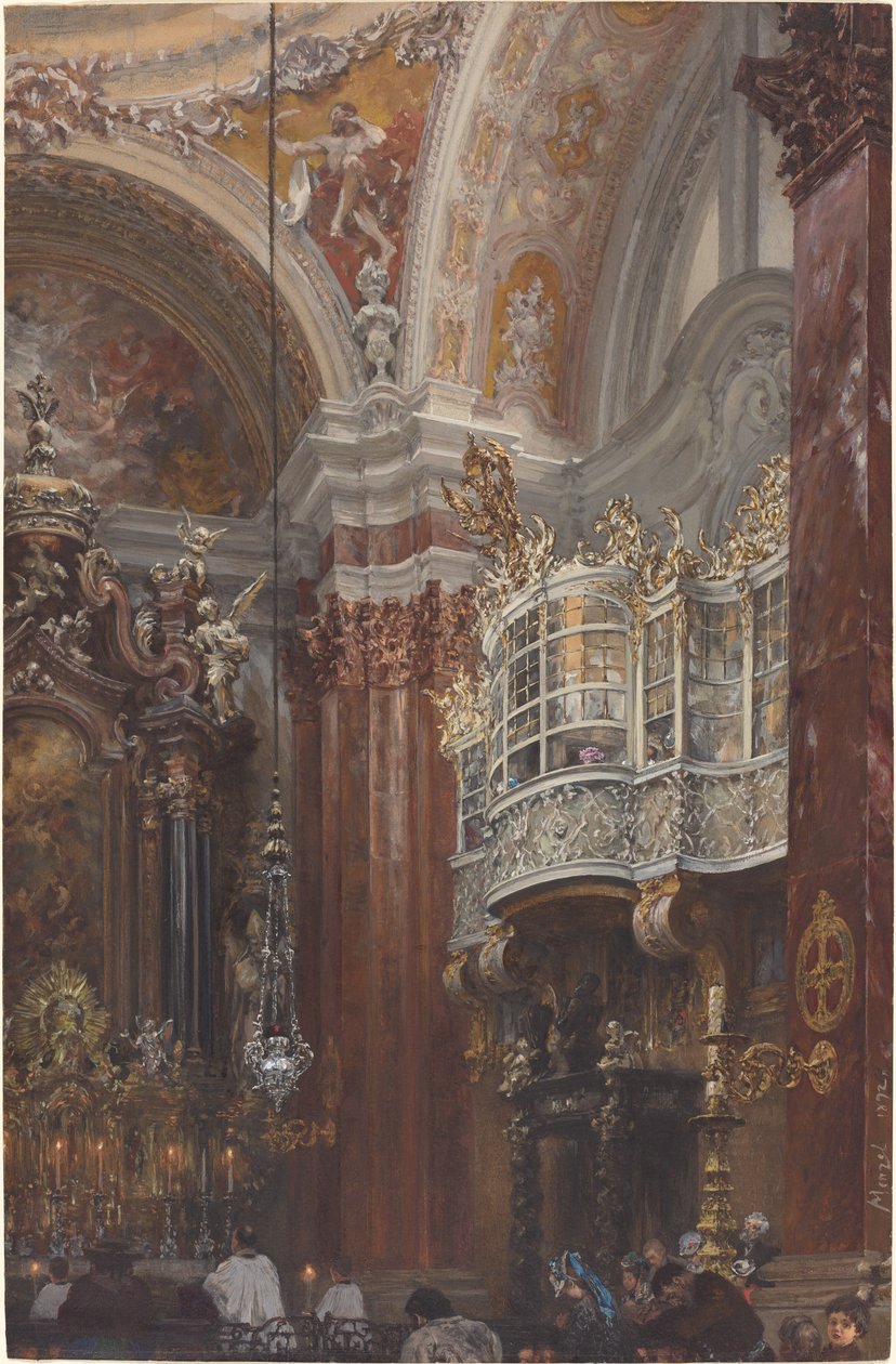 Interiøret til Jacobskirche i Innsbruck av Adolph Menzel