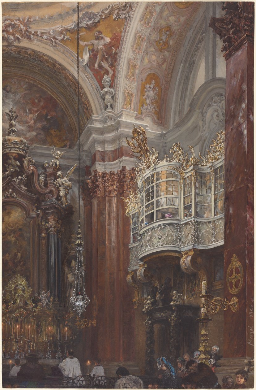 Interiøret i Jakobskirken i Innsbruck av Adolph Menzel