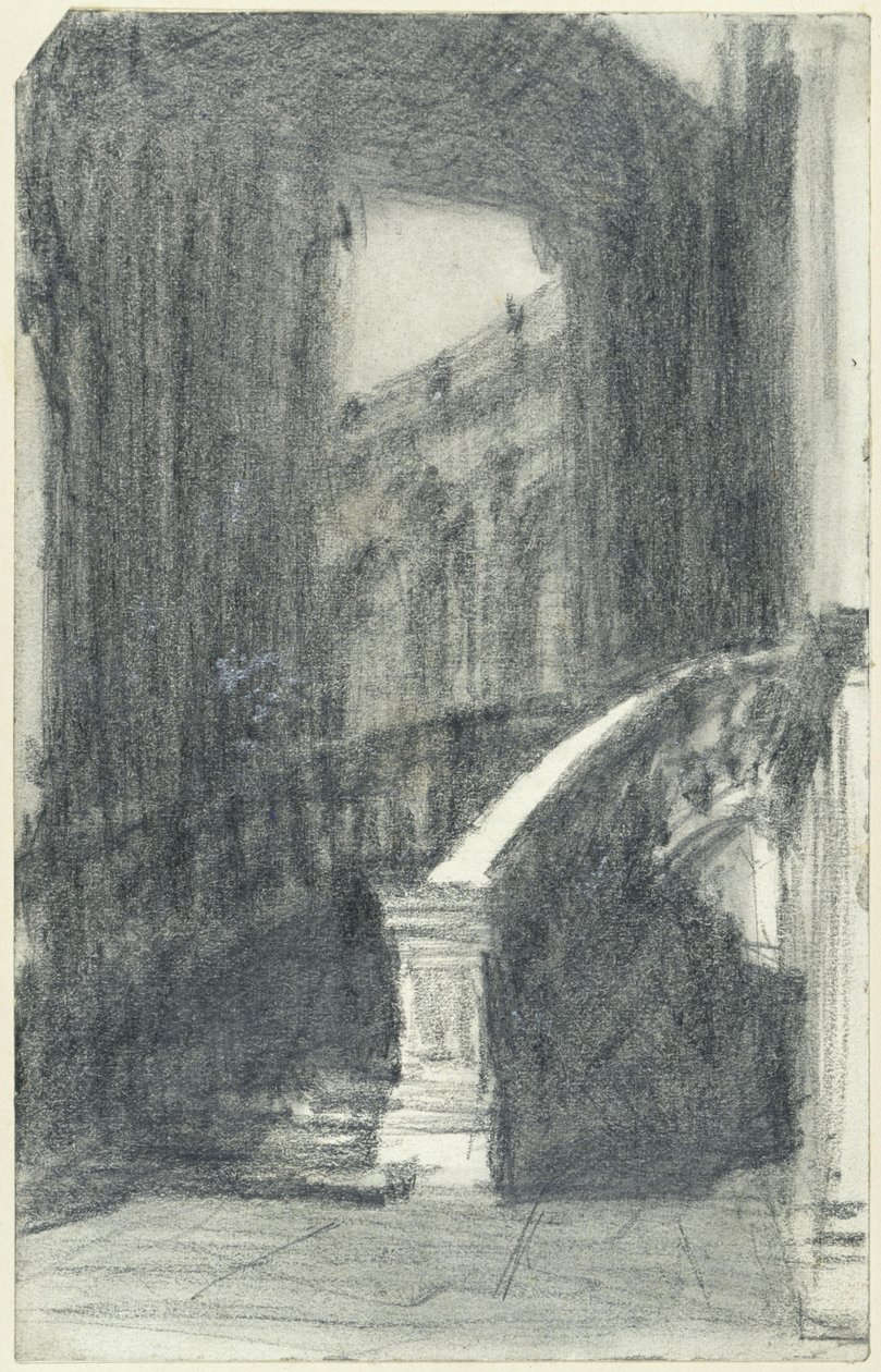 Trappen i bypaviljongen i Zwinger i Dresden om natten av Adolph Menzel