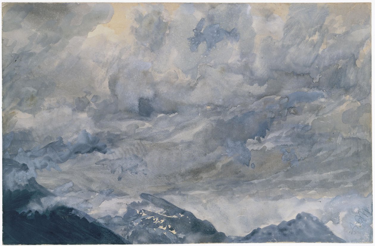 Skyhimmel over fjelltoppene av Adolph Menzel