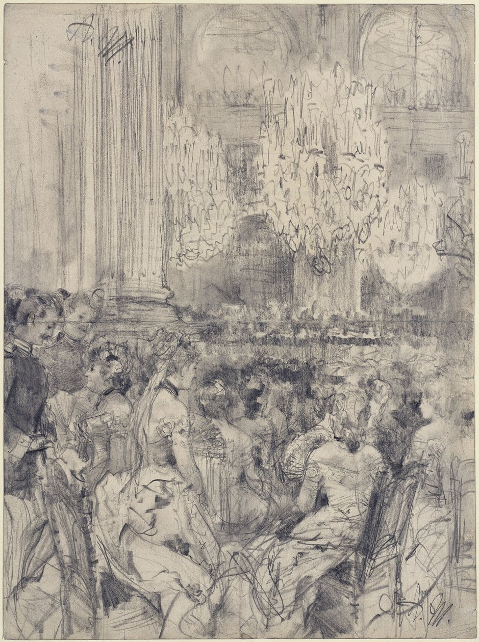 Tilhørere på konsert i Den hvite sal i Berlins slott av Adolph Menzel