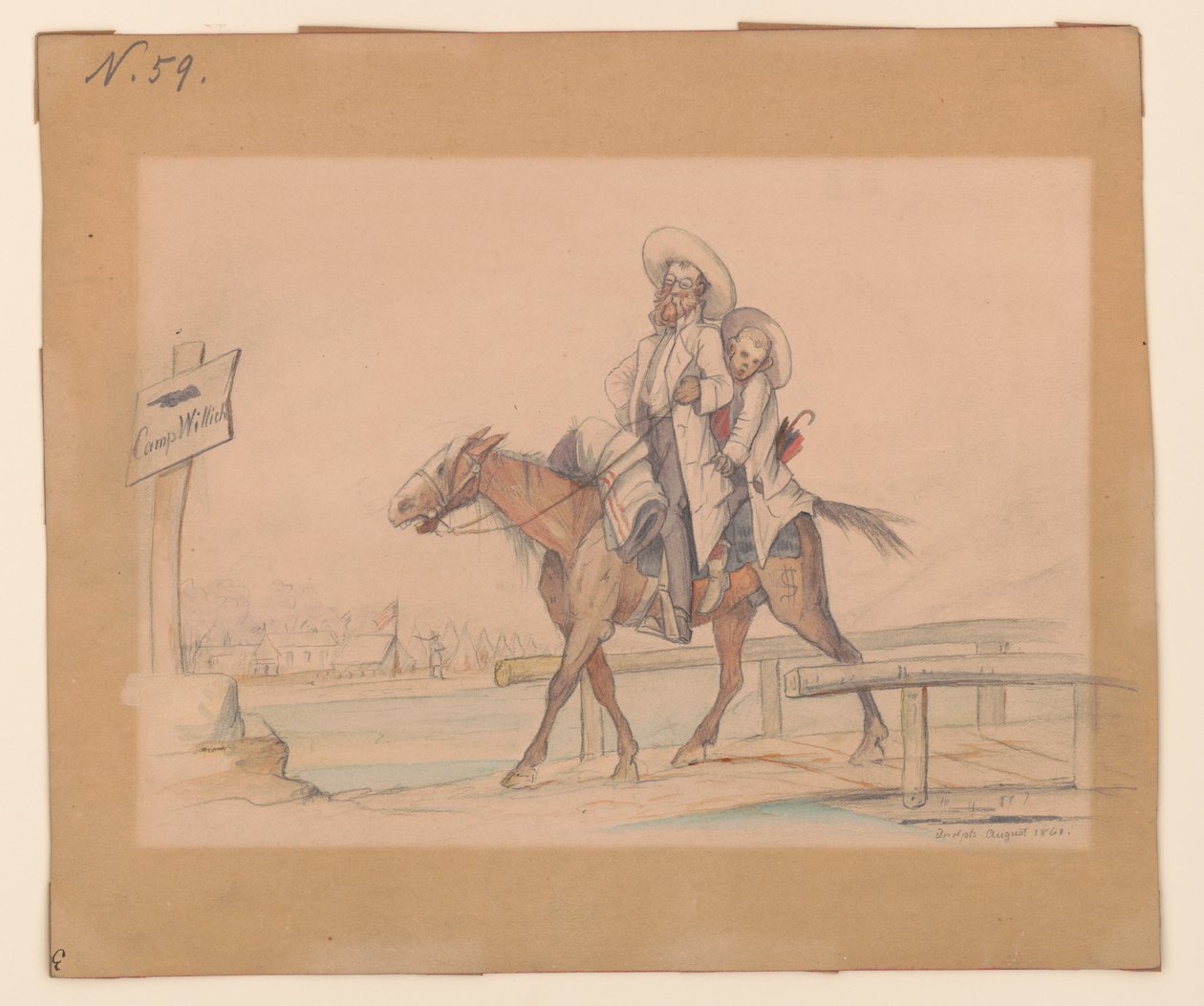Henry Von Trebra & Louis V. Trebra ankommer Camp Morton, Indpls fra gården deres i Madison, Ill. av Adolph Metzner