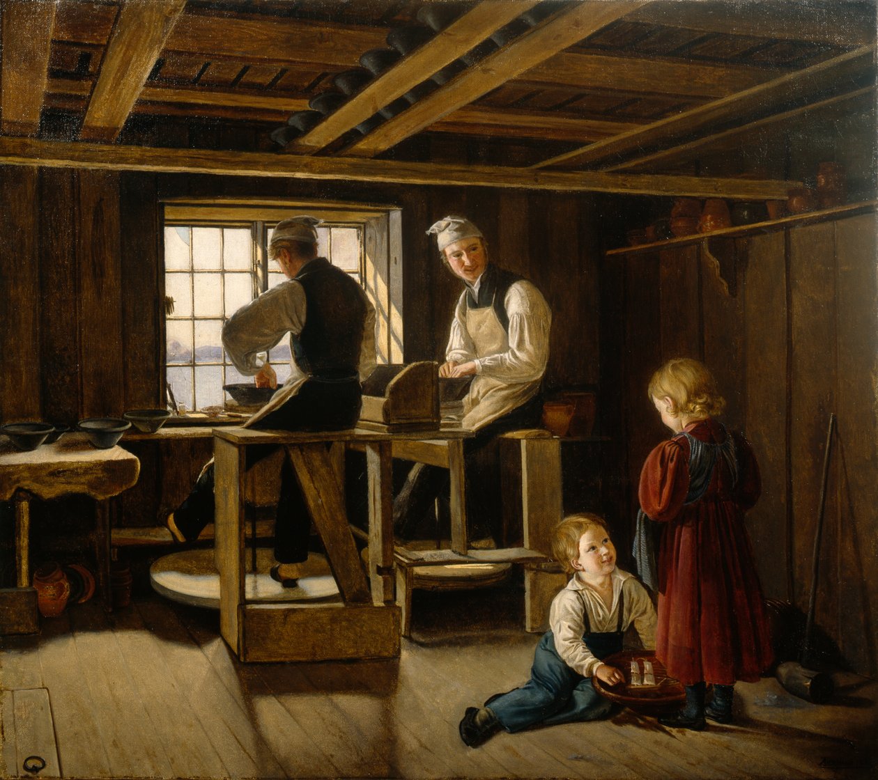 Et keramikerverksted av Adolph Tidemand