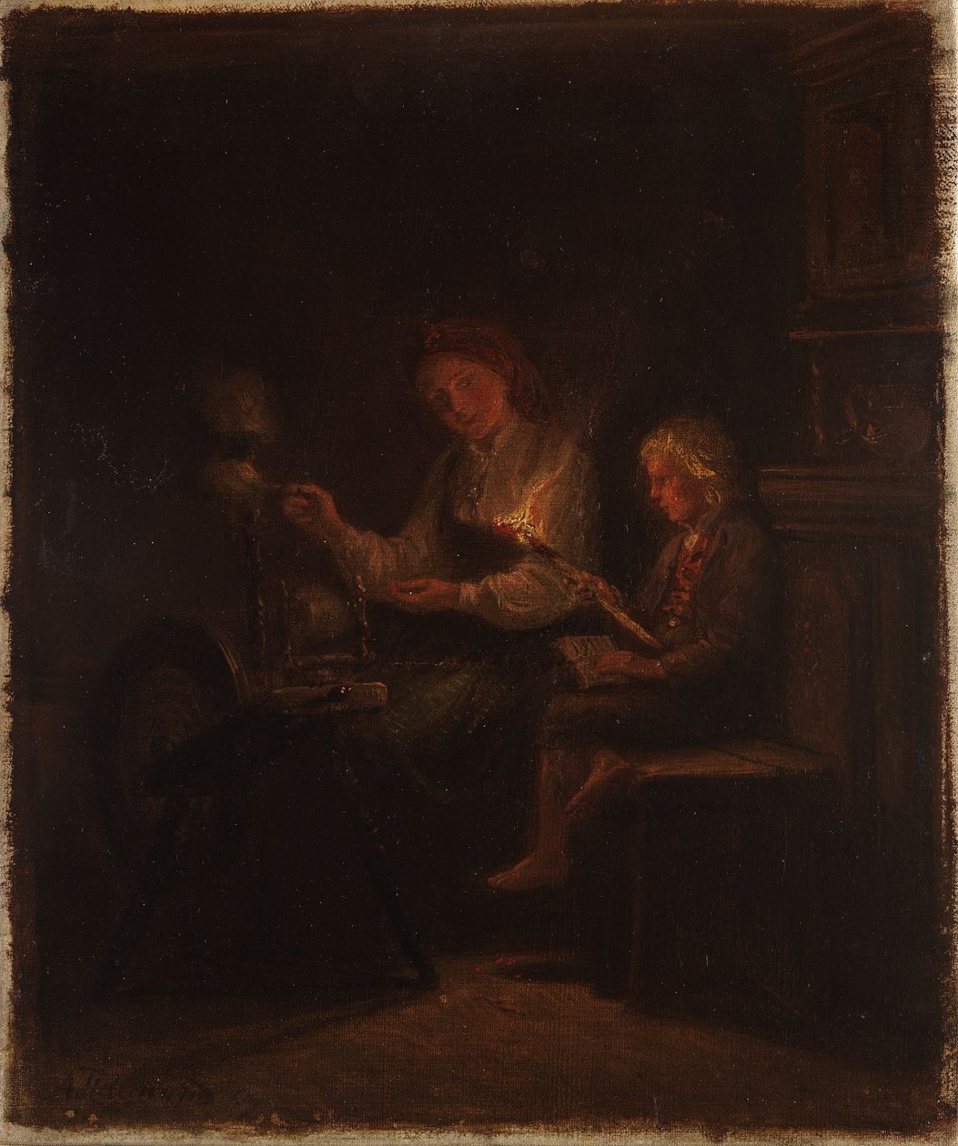Ved rokken av Adolph Tidemand