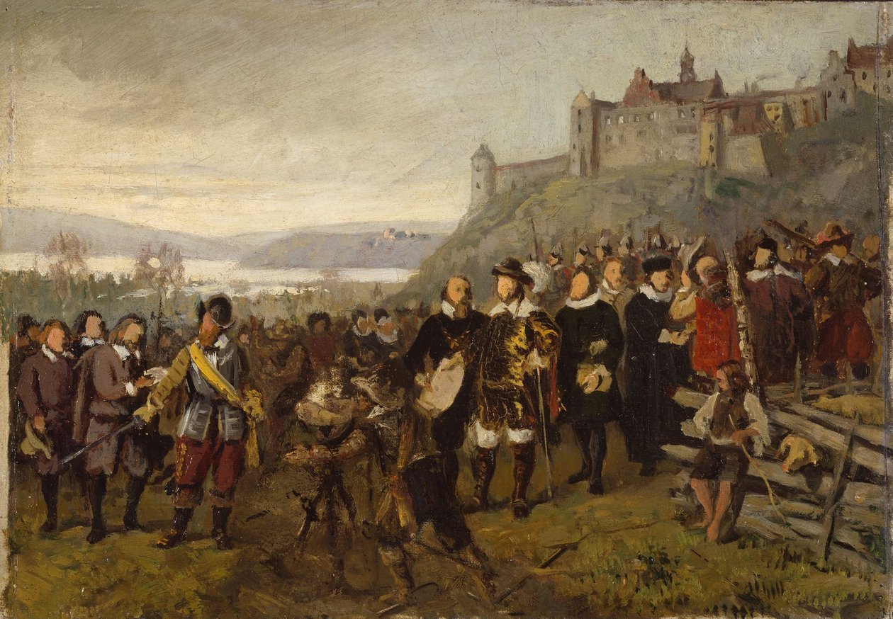 Christian IV grunnlegger Christiania. Skisse av Adolph Tidemand