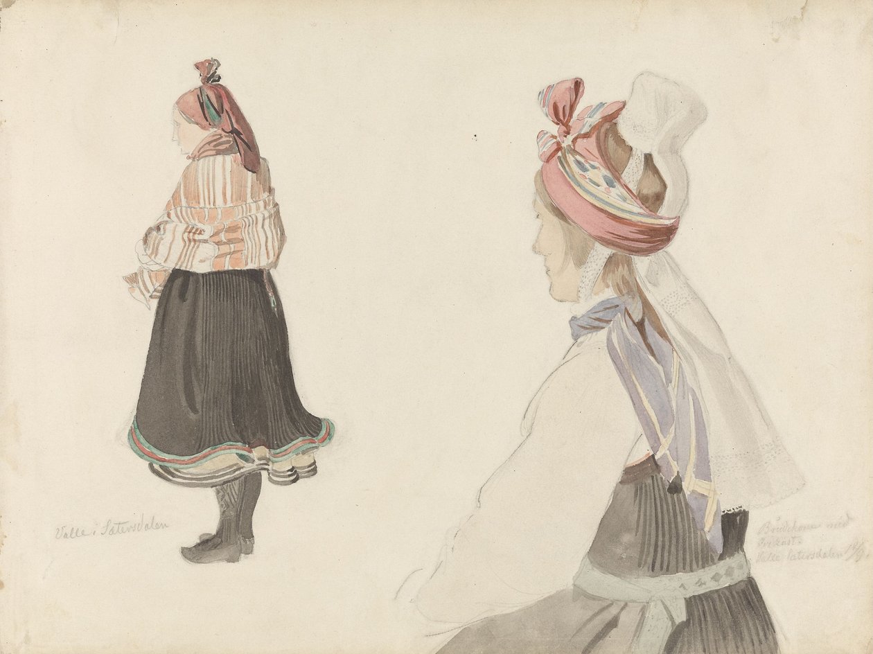Draktstudier, Valle i Setesdal av Adolph Tidemand