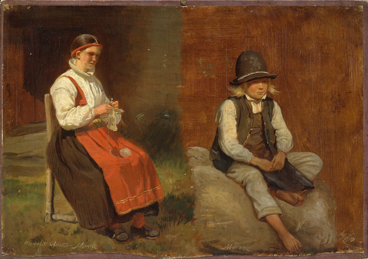 Figurstudier fra Mora i Sverige av Adolph Tidemand