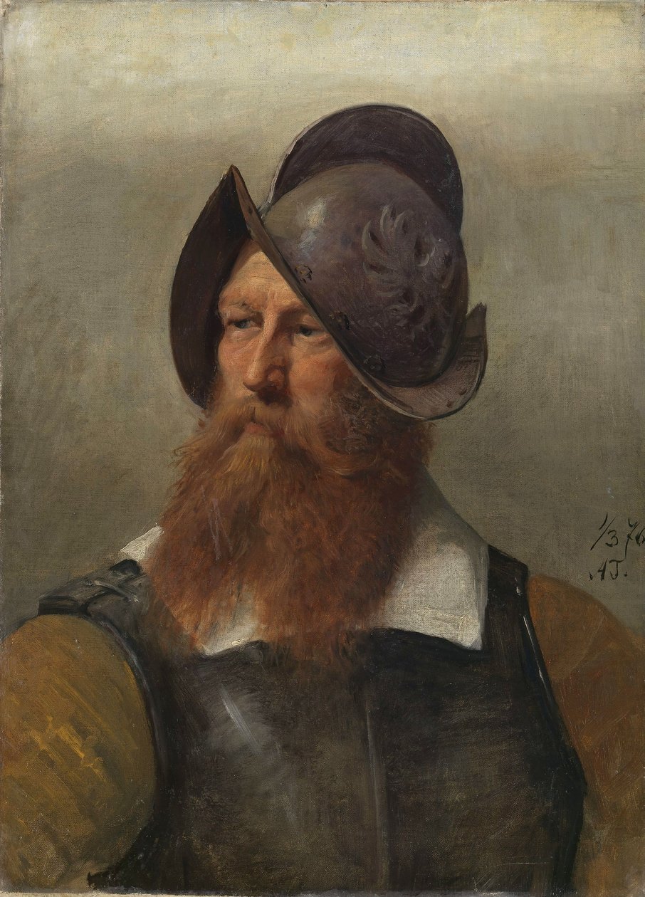 Figurstudie til Christian IVs grunnleggelse av Christiania av Adolph Tidemand