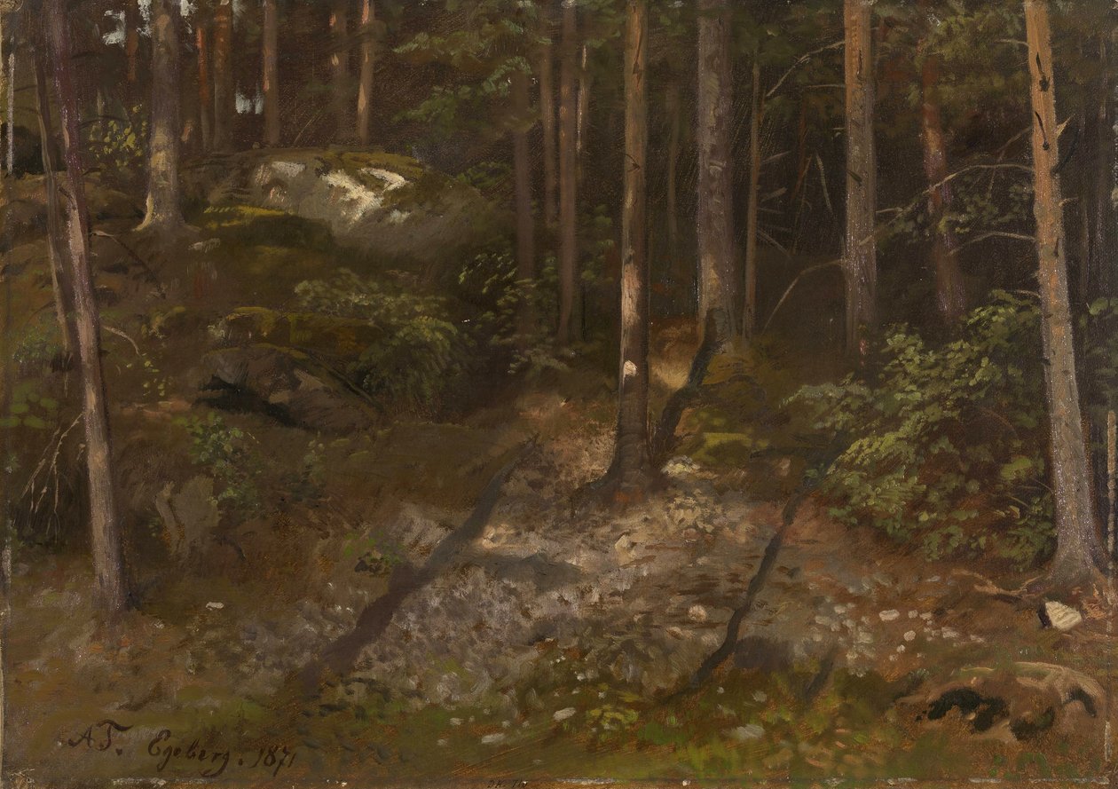 Skogstudie av Adolph Tidemand
