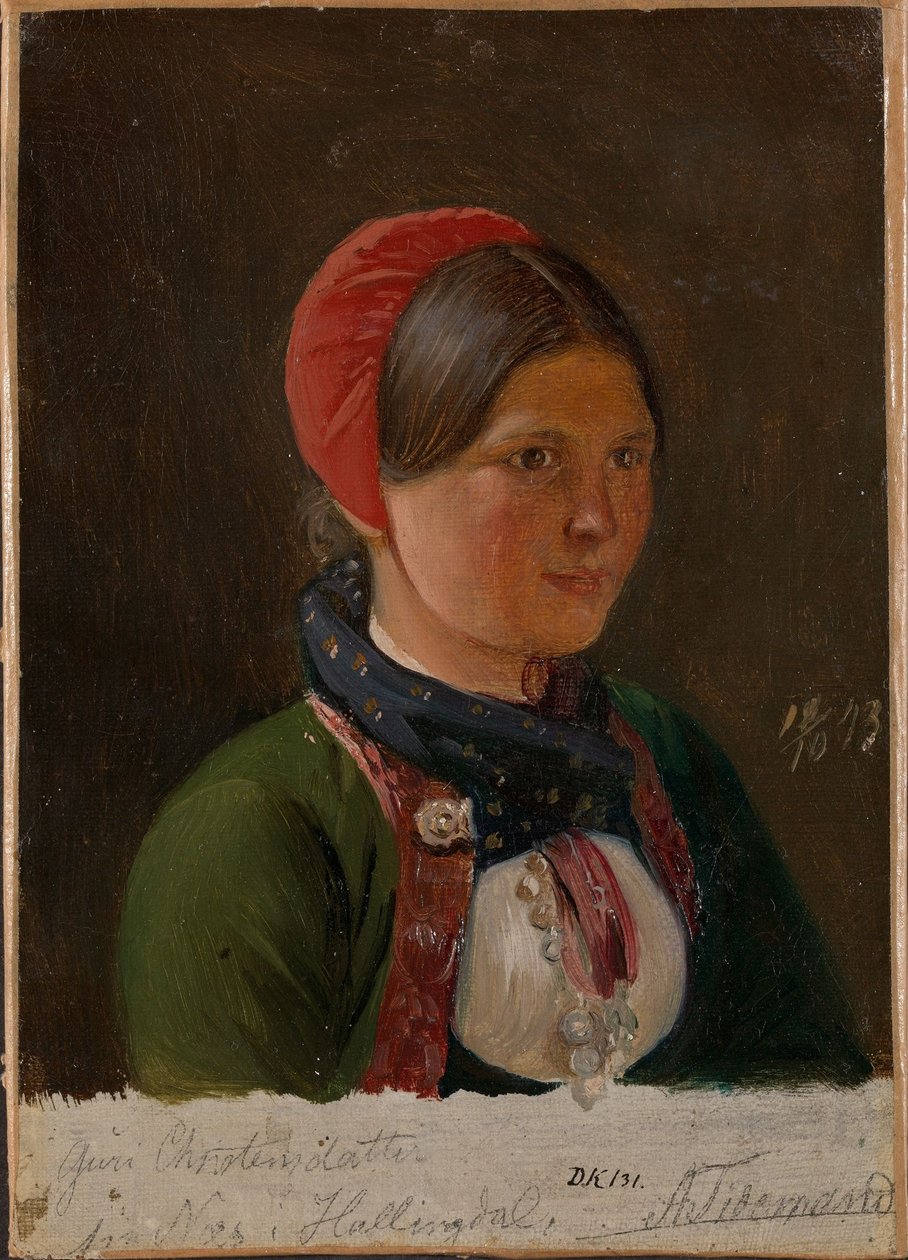 Jente fra Hallingdal av Adolph Tidemand