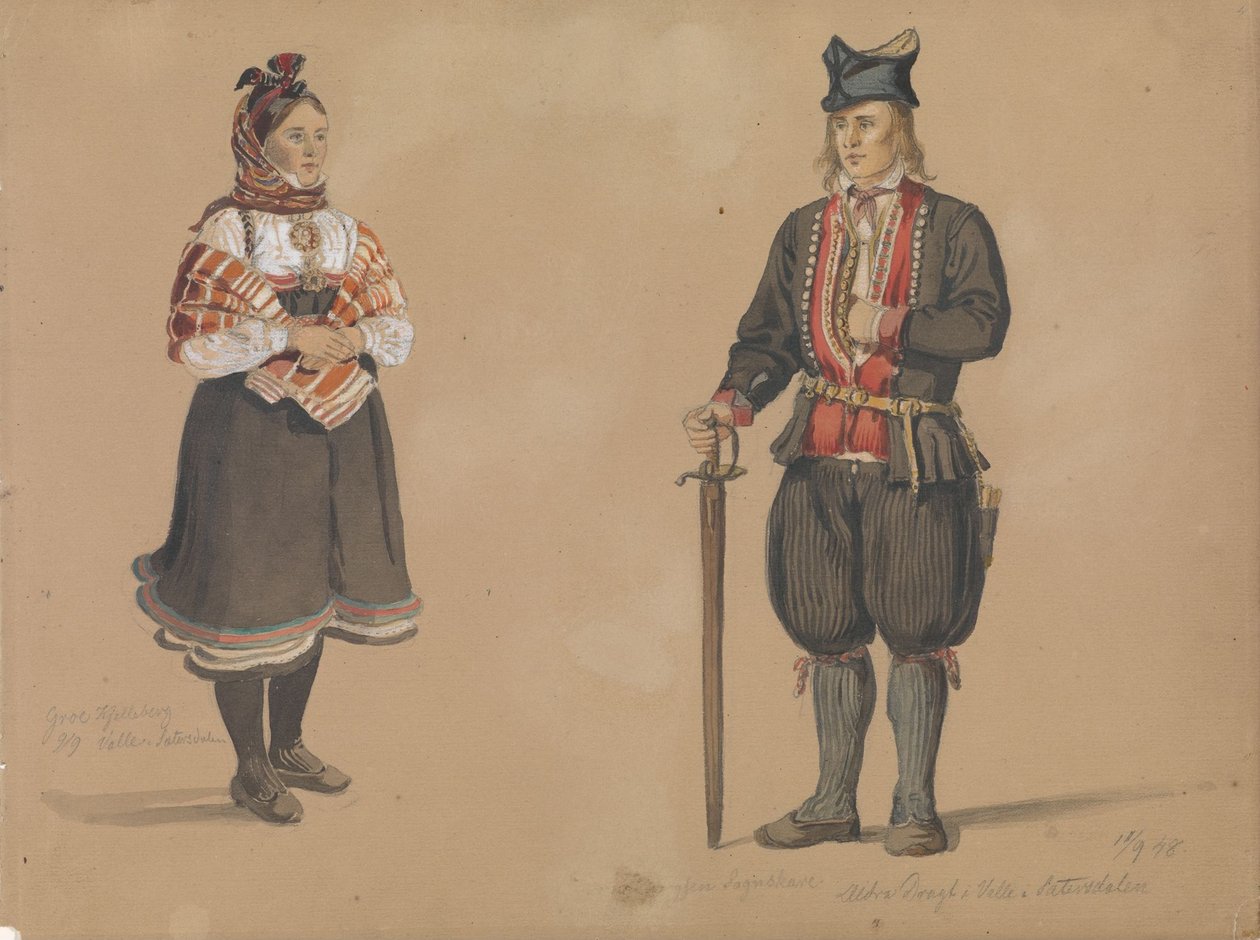 Gro Kjelleberg; Bjugen Sagneskare, Valle av Adolph Tidemand