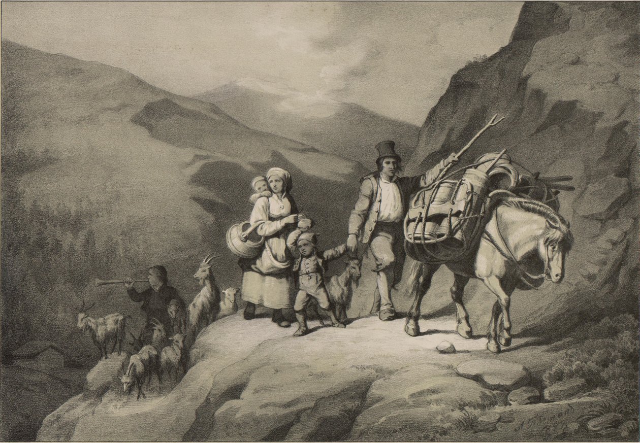 Illustrasjon hentet fra boken Norge fremstillet i Tegninger av Asbjørnsen, P.Chr. og utgitt av Chr. Tønsberg (no, 1848) av Adolph Tidemand