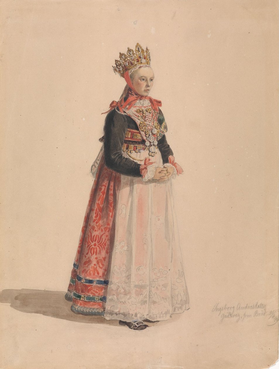 Ingeborg Andresdatter Gulsvik som brud av Adolph Tidemand