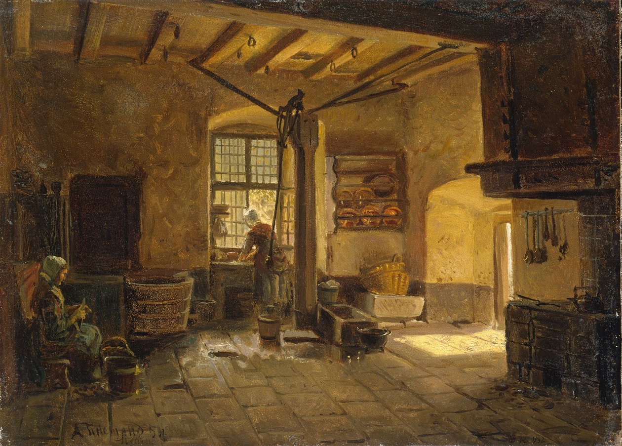 Kjøkkeninteriør av Adolph Tidemand