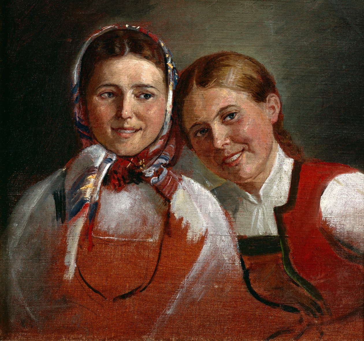 Leende jenter av Adolph Tidemand