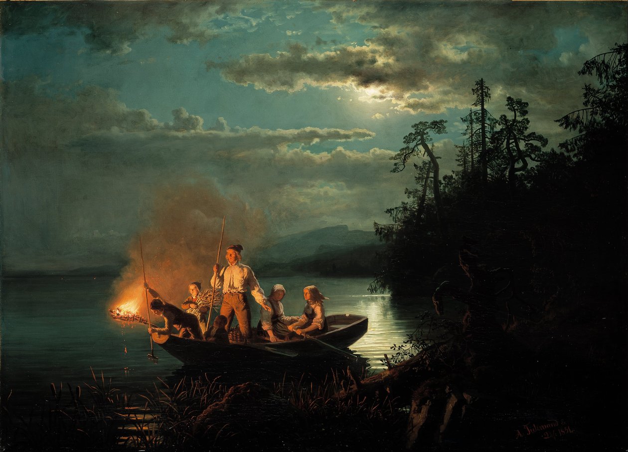 Lystring på Krøderen av Adolph Tidemand