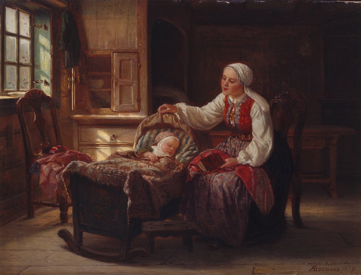 Mor med barn av Adolph Tidemand