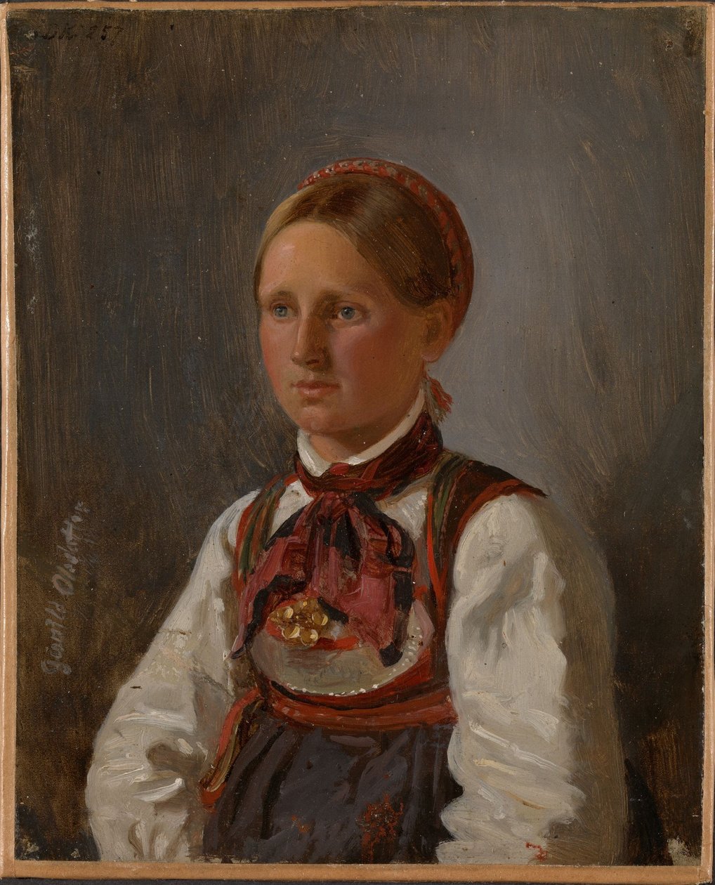 Portrett av Gunild Olsdatter fra Tinn av Adolph Tidemand