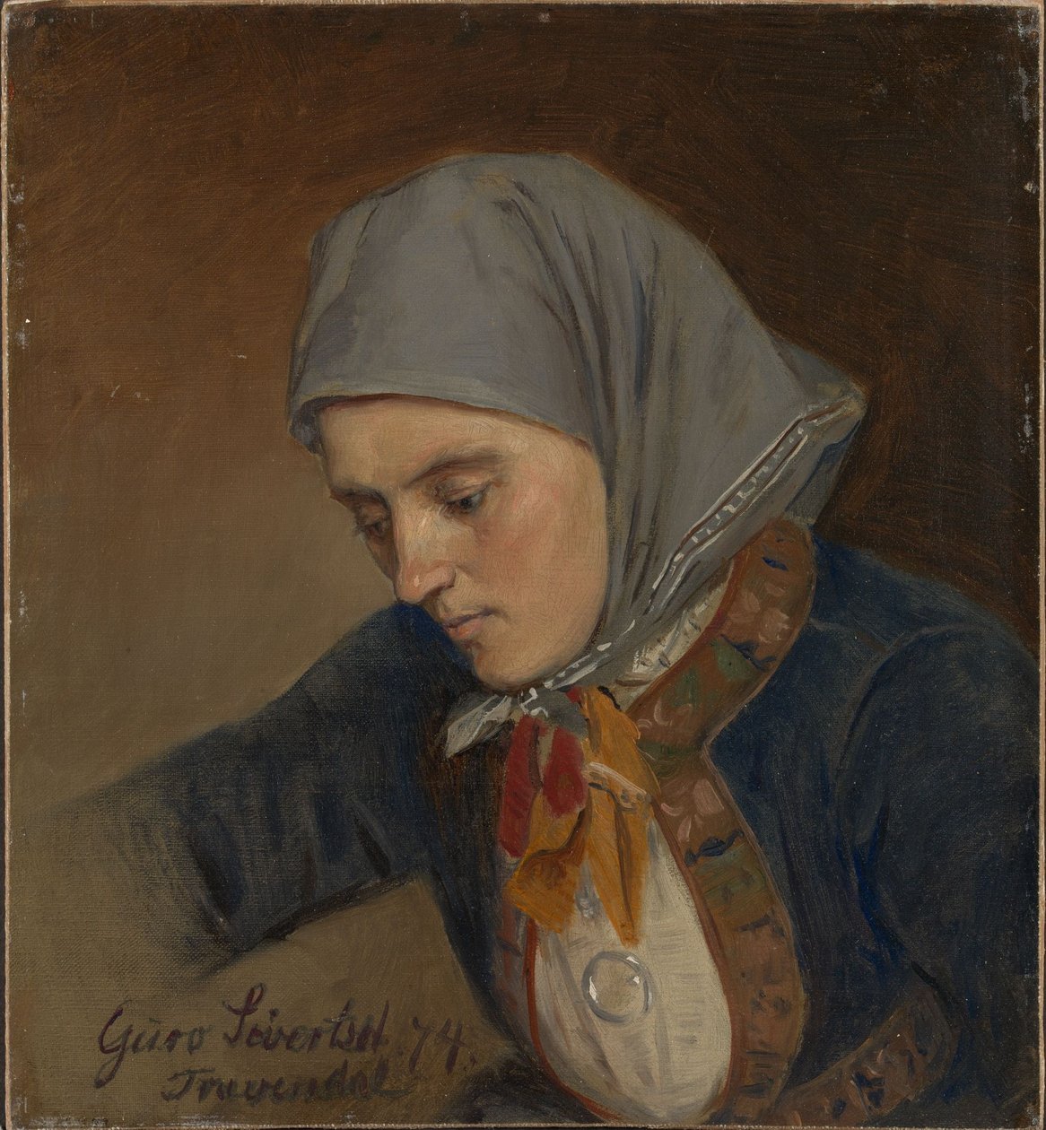 Portrett av Guro Sivertsdatter Travendal av Adolph Tidemand