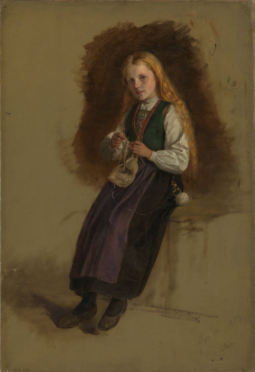 Portrett av Syneve Larsdatter fra Vikør av Adolph Tidemand