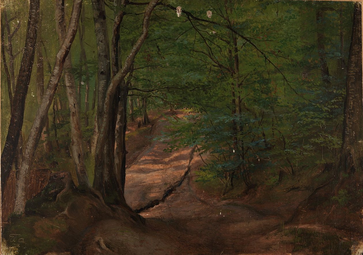 Vei i skogen av Adolph Tidemand