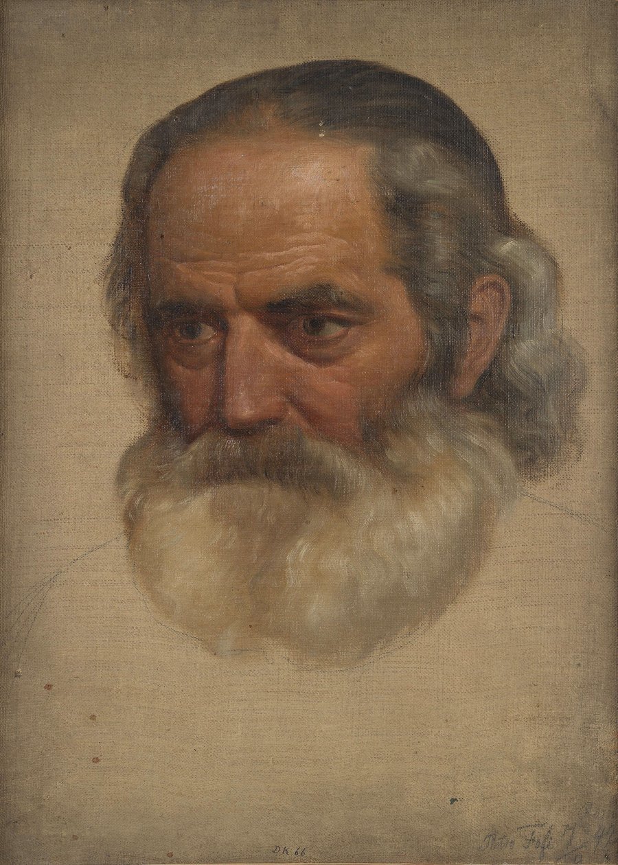 Hodestudie av en gammel mann av Adolph Tidemand