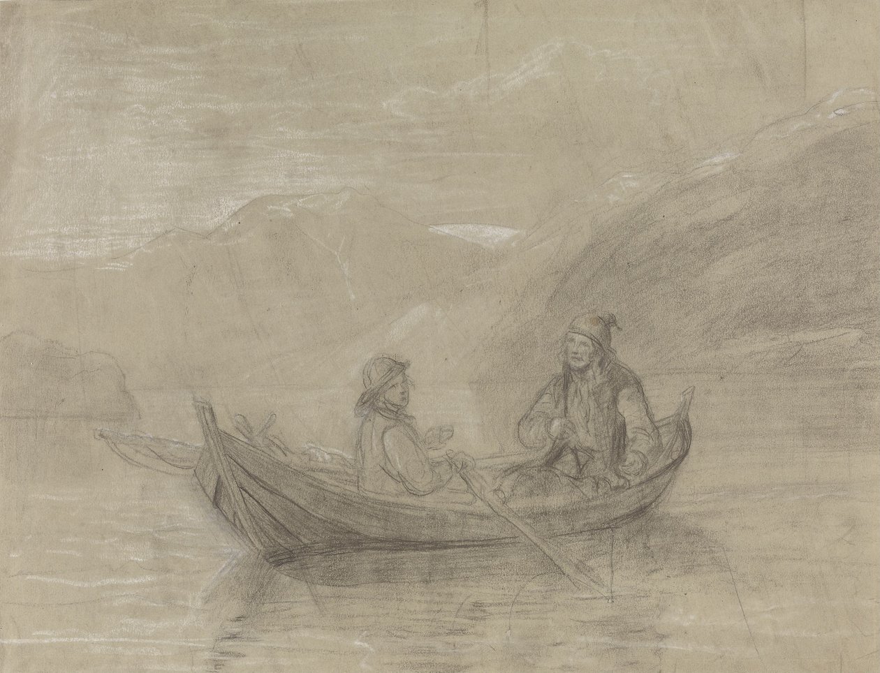 To fiskere i båt av Adolph Tidemand