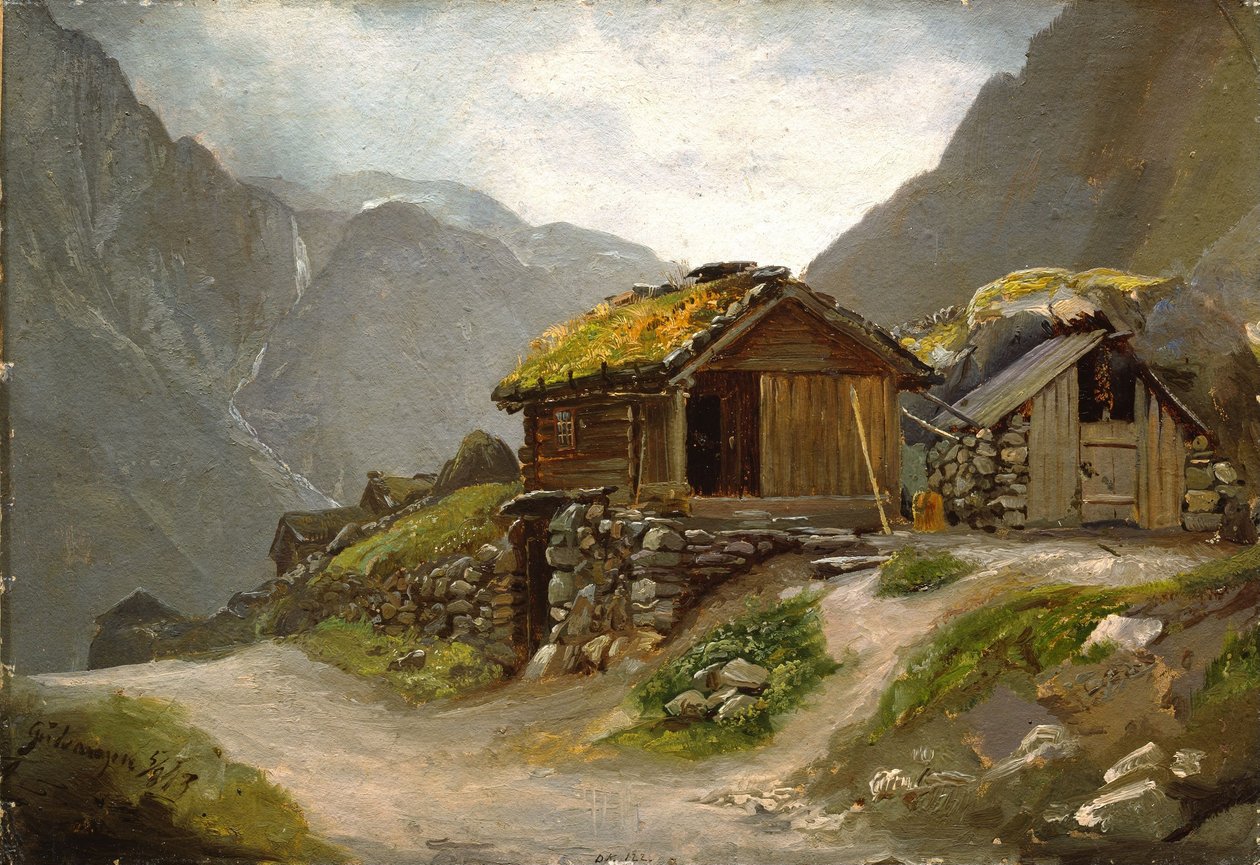 Utsikt fra Gudvangen av Adolph Tidemand