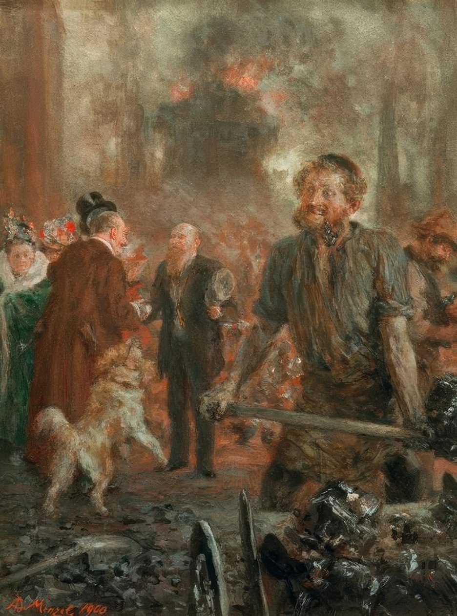 Besøk på jernvalseverket av Adolph Menzel