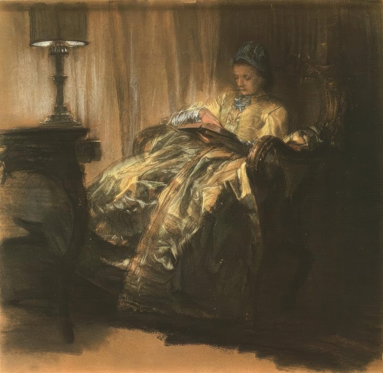 Lesende Dame av Adolph Menzel