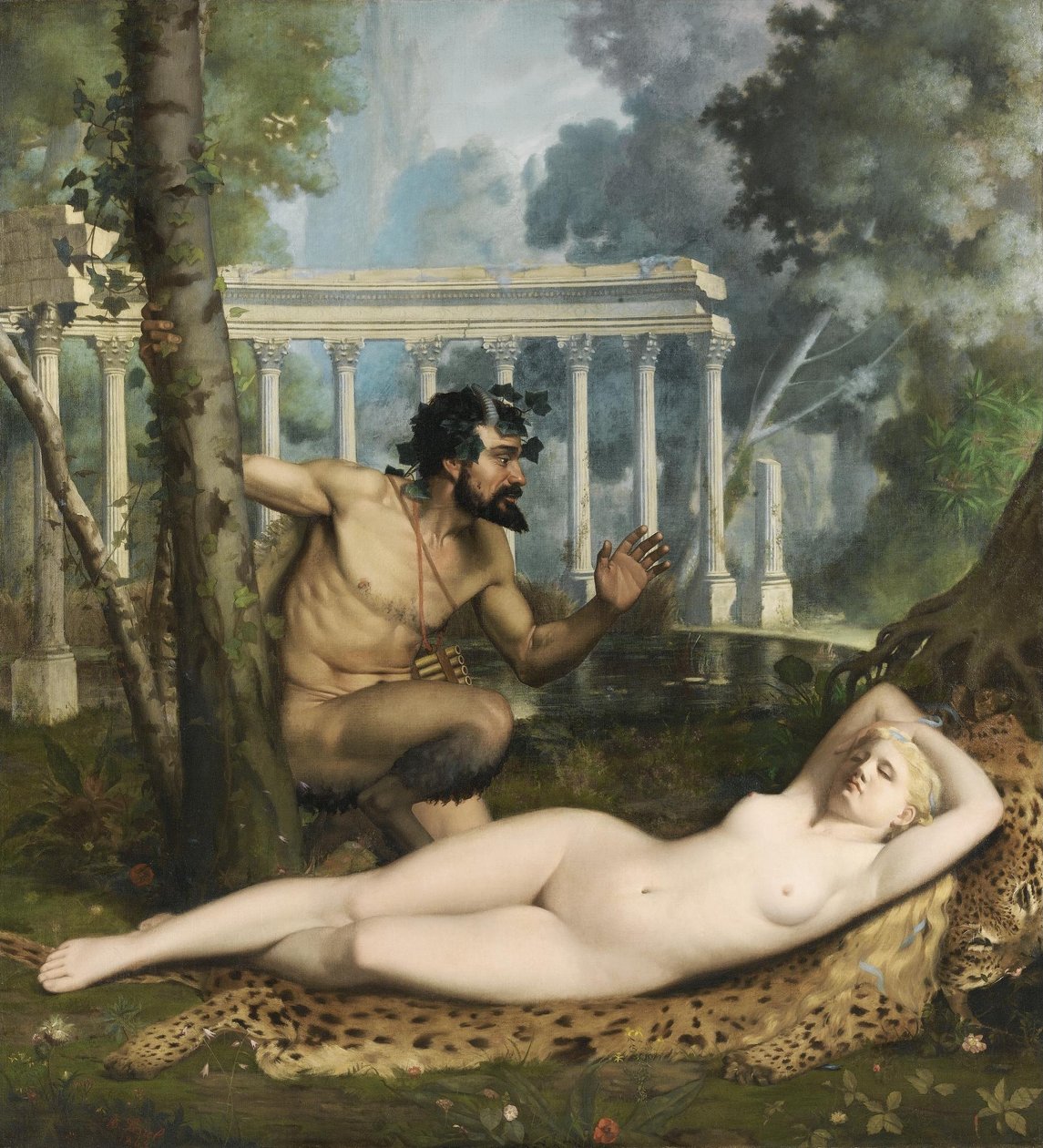 Pan og Venus av Adolphe-Alexandre Lesrel