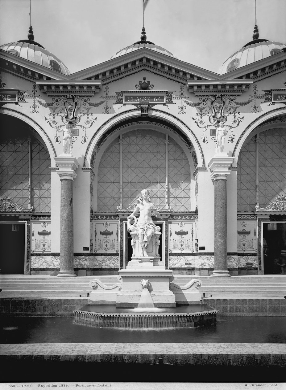 Portiko og fontene på verdensutstillingen, Paris, 1889 av Adolphe Giraudon