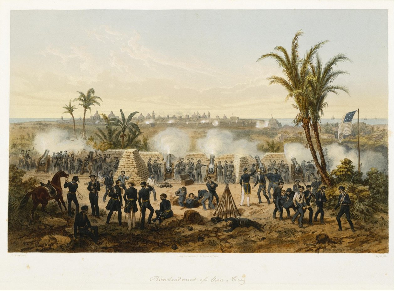 Bombardement av Vera-Cruz av Adolphe Jean Baptiste Bayot