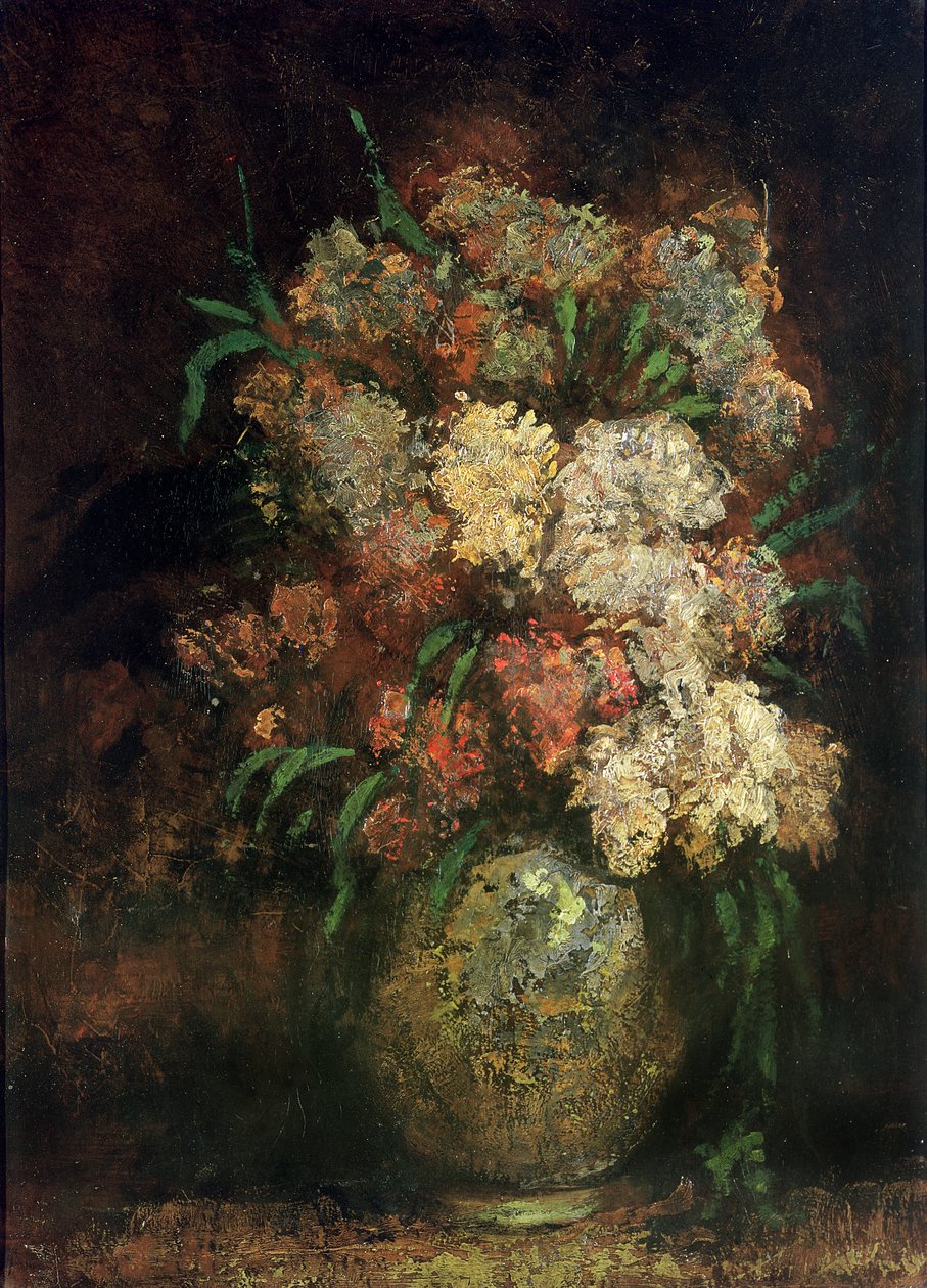 Vase med blomster, ca. 1870-75 av Adolphe Joseph Thomas Monticelli