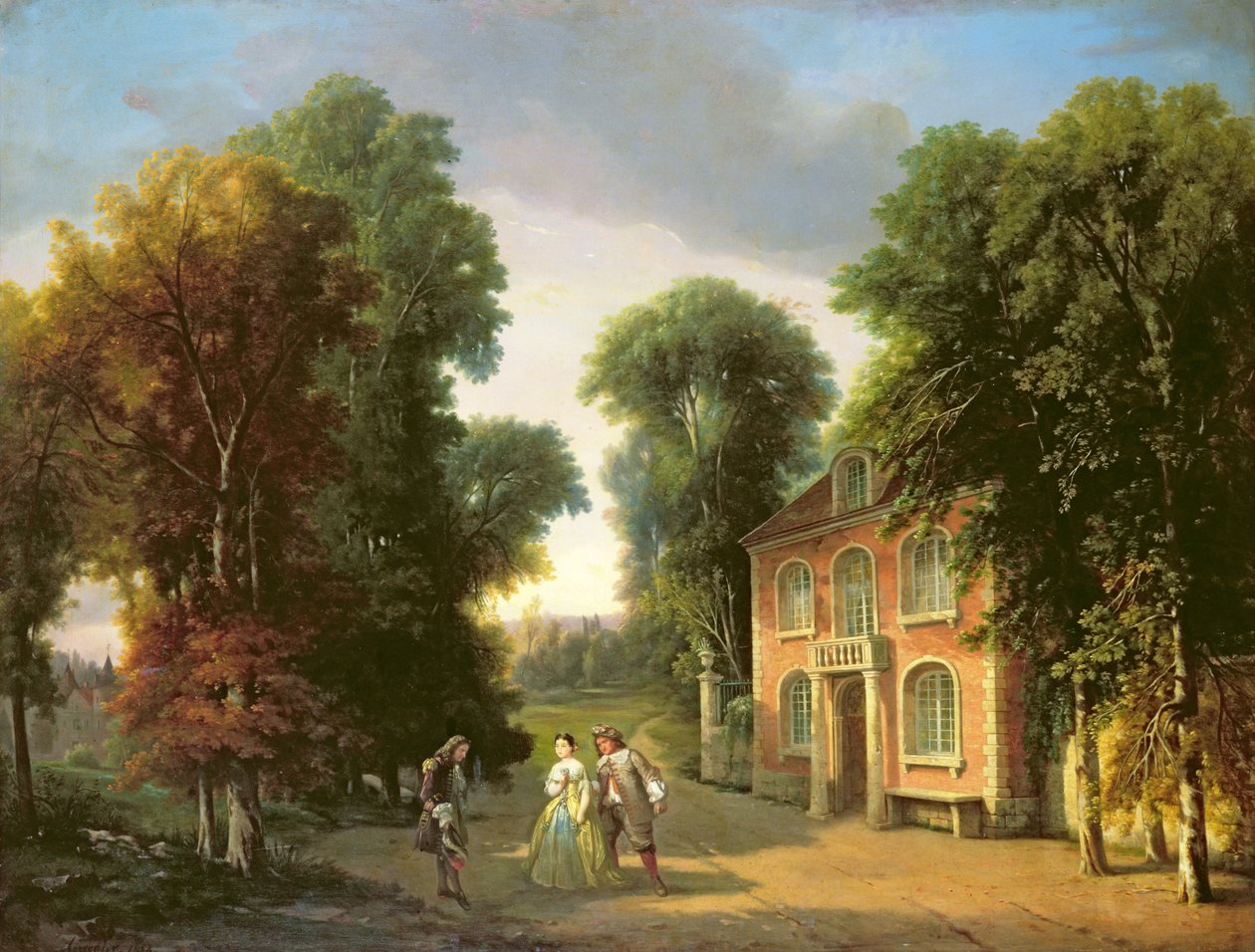 En scene fra Georges Dandin av Moliere (1622-73) 1852 av Adolphe Mirecourt