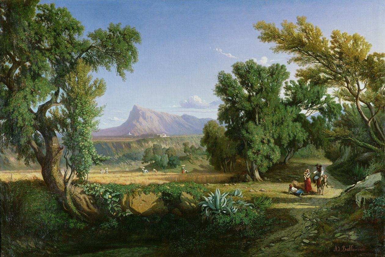 Utkanten av Valdemusa, Mallorca, 1847 av Adolphe Paul Emile Balfourier