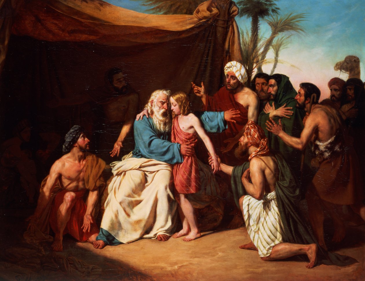Jacob nekter å løslate Benjamin, 1829 av Adolphe Roger