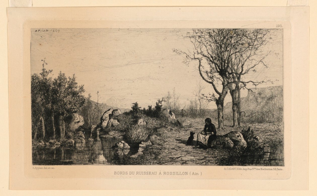 Banks of the Ruisseau i Rossillon av Adolphe Appian