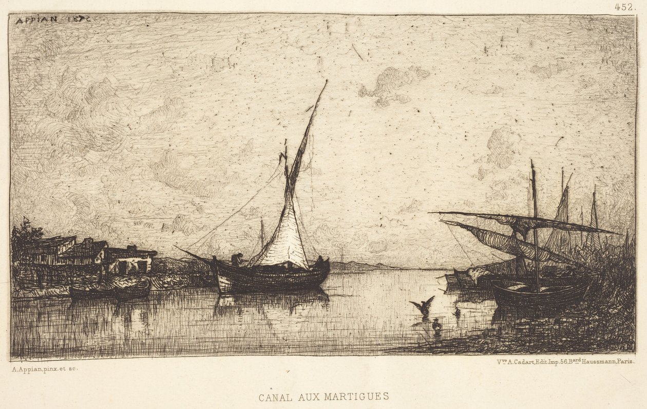 Kanal ved Martigues av Adolphe Appian