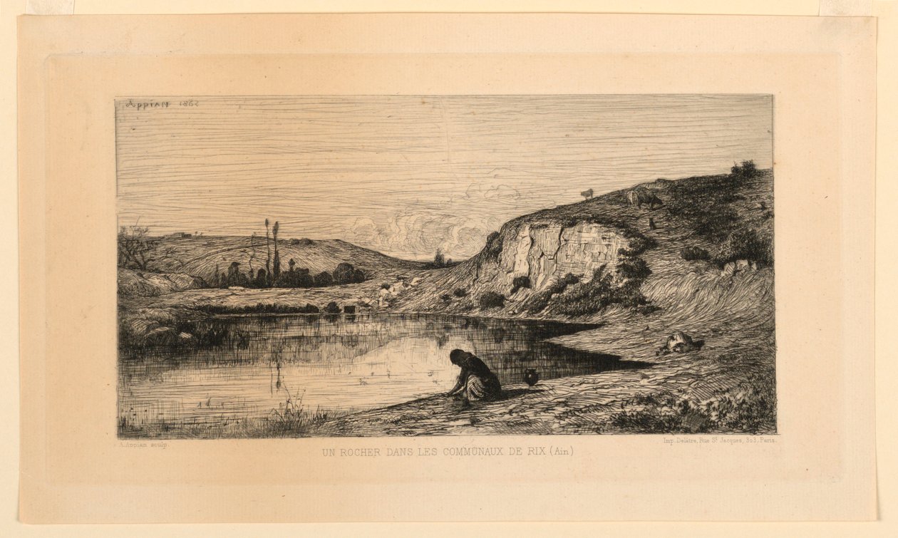 A Rock in the Communes of Rix (Ain) av Adolphe Appian