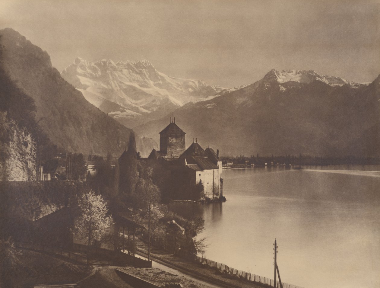 Chillon slott av Adolphe Braun