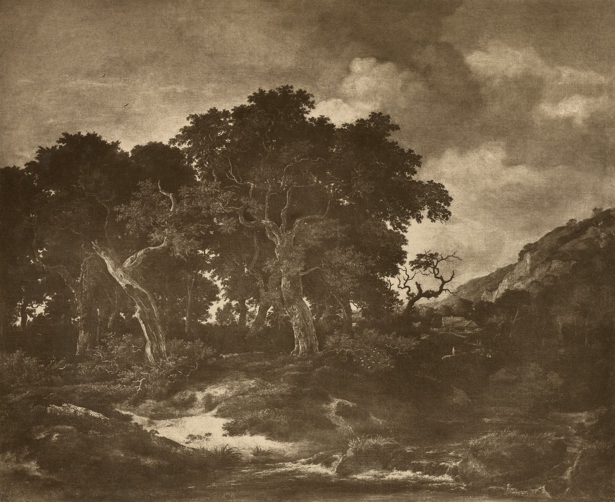 Landskapsmaleri av Ruysdael av Adolphe Braun