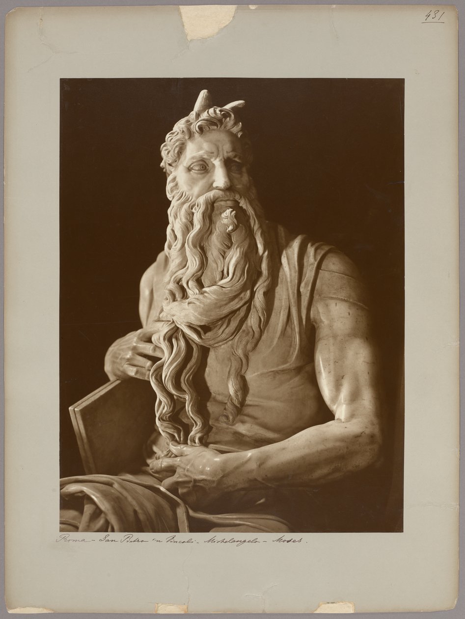 Roma: Detalj fra Michelangelos Moses av Adolphe Braun